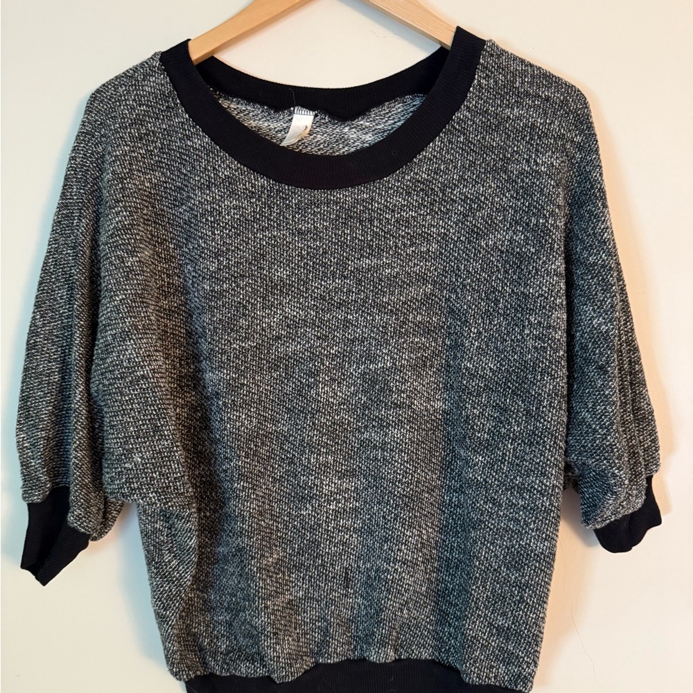 American Apparel Black and White Crew Neck Sweater